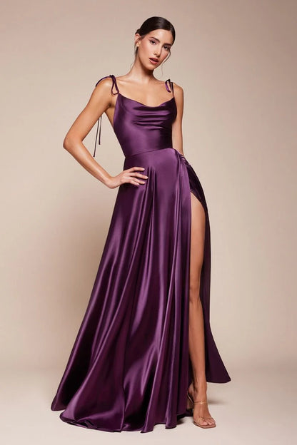 LOTTIE GOWN SATIN A LINE DRESS