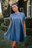Zalara Denim Baby Doll Dress