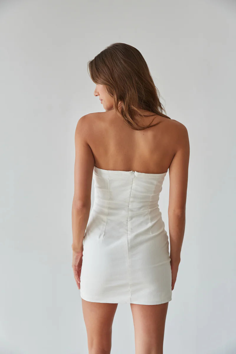 Mina Strapless Bow Bodycon Mini Dress