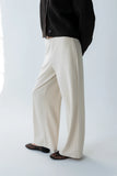 Ronda Ribbed Wide Leg Pants in Oatmeal