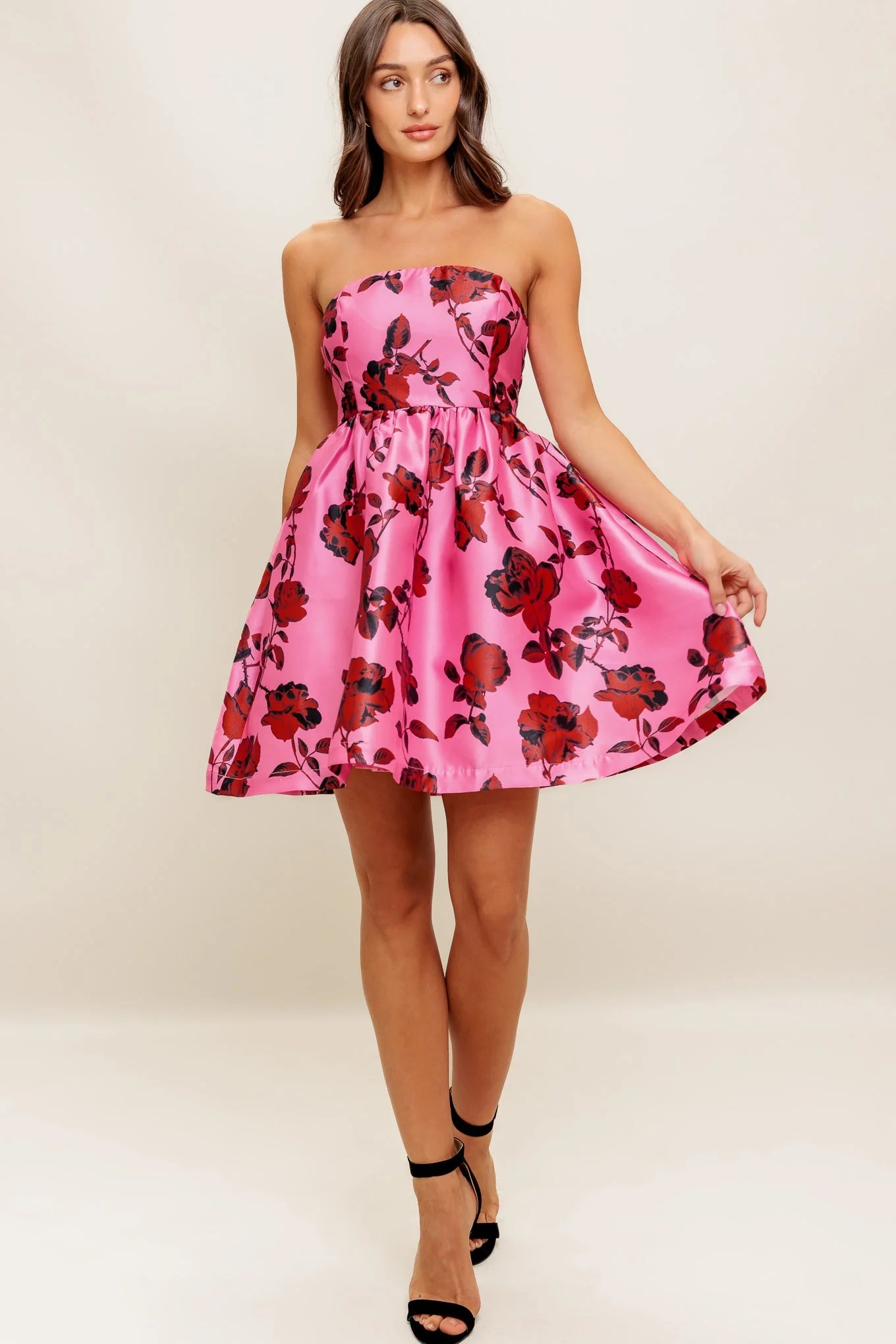 WAVERLY MINI DRESS PINK FLORAL
