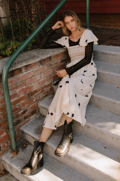 Cece Smocked Embroidered Dress FINAL SALE
