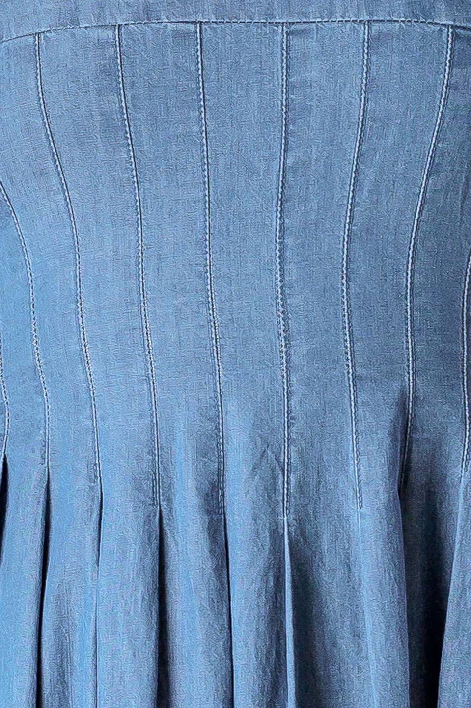 BLUE RIDGE DREAMS PINTUCK DENIM MIDI DRESS