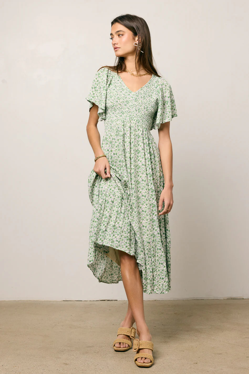 Lily Smocked Midi Dress FINAL SALE