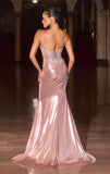 Ivanna Gown High Shine Crystal Embellished Strapless Dress