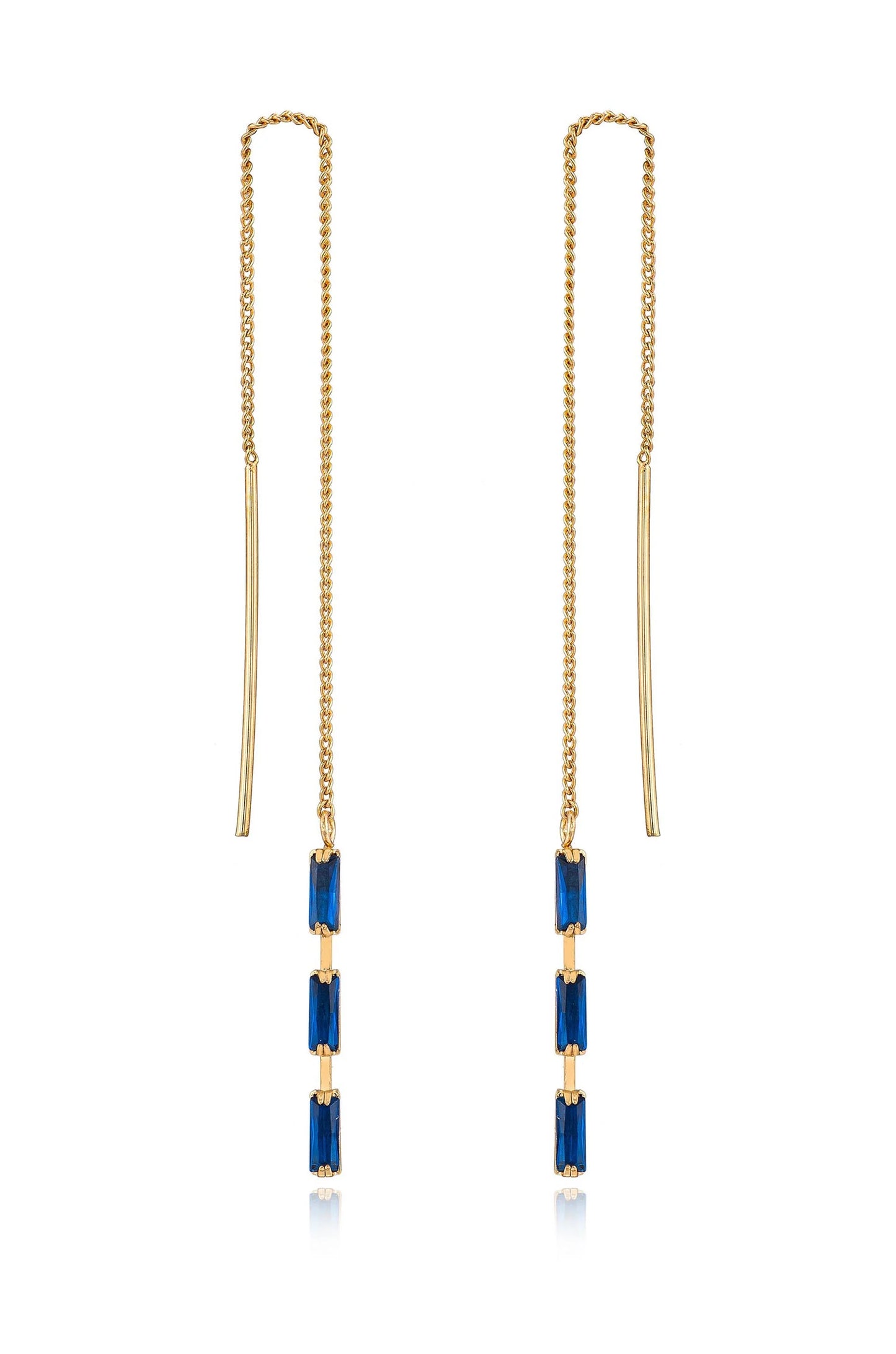 Crystal Baguette Threader Earrings