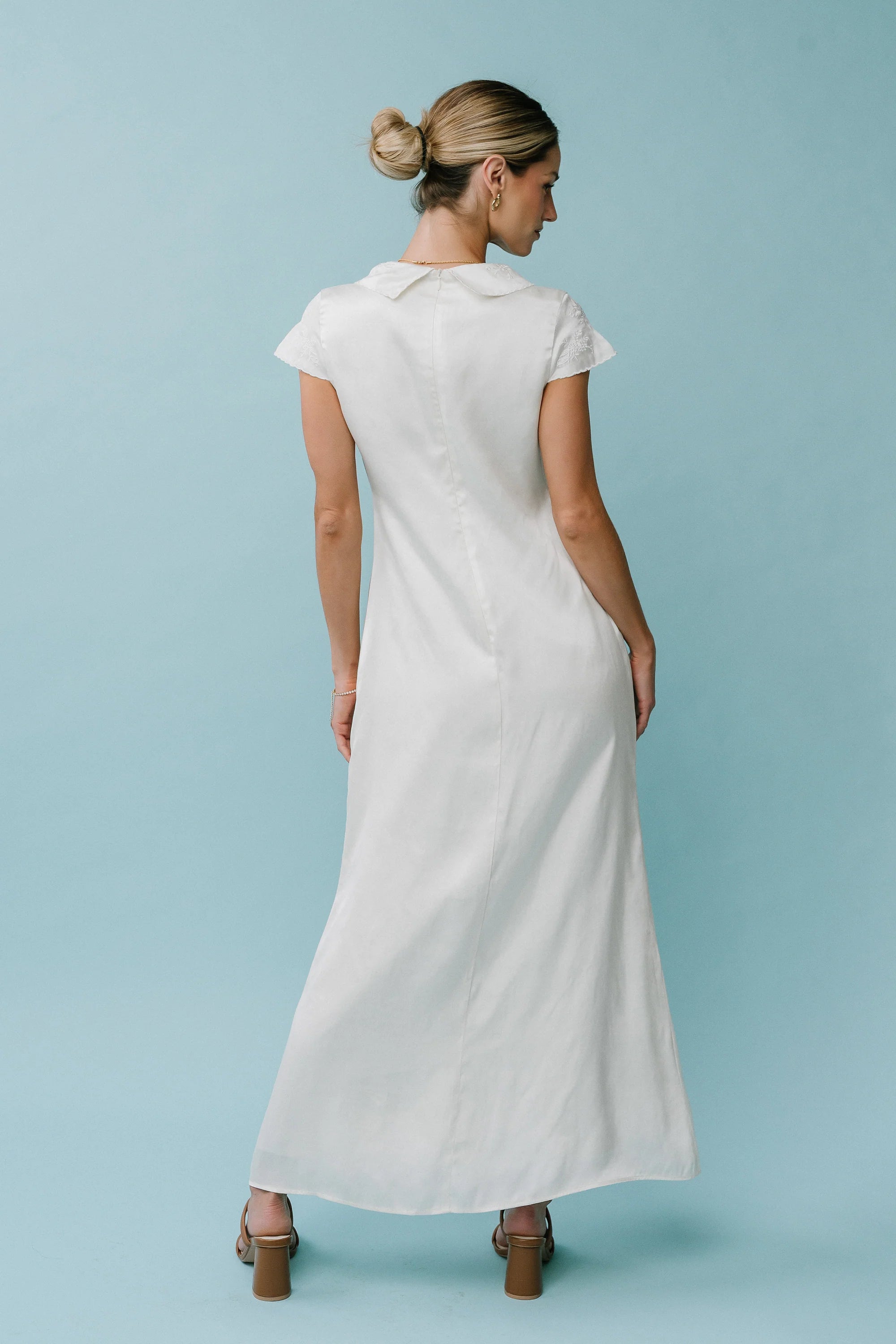 Tammy Embroidered Maxi Dress in Ivory
