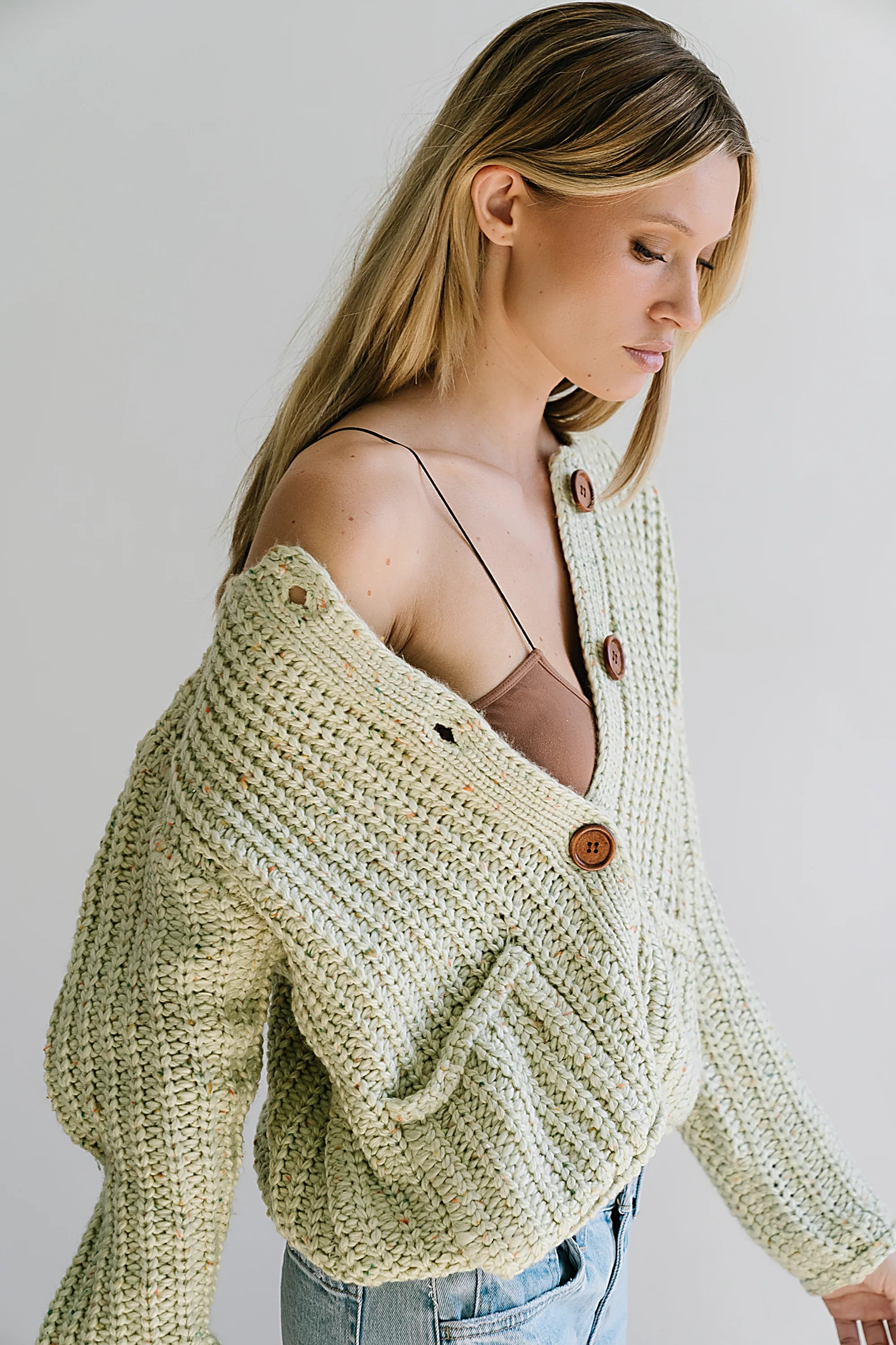 Holland Chunky Knit Cardigan in Sage FINAL SALE