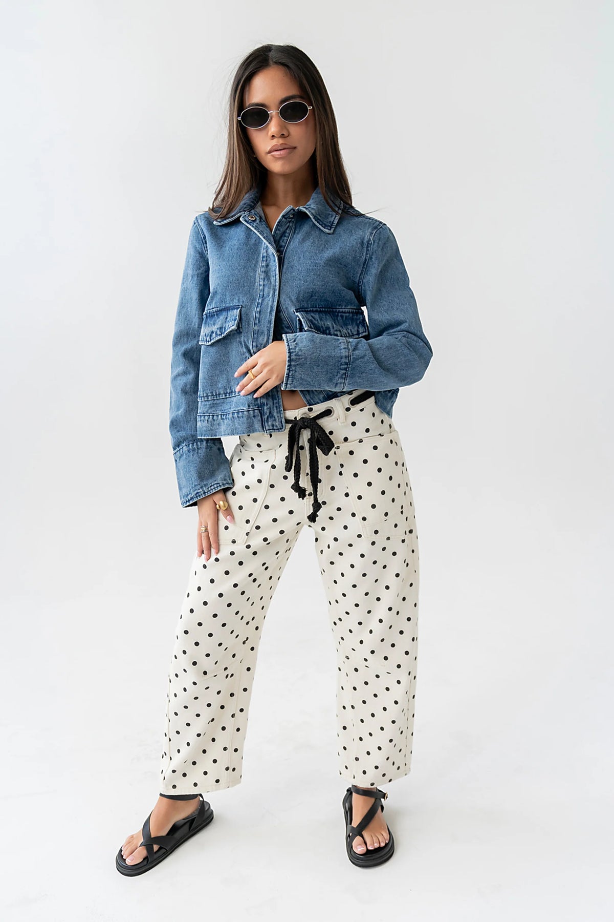 PREORDER Priya Polka Dot Barrel Jeans