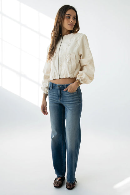Sidney Embroidered Jacket in Cream