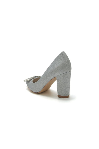 Gold Crystal Pumps with Rhinestone