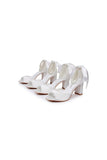 Peep Toe Chunky Heel Sandals with Buckle Straps