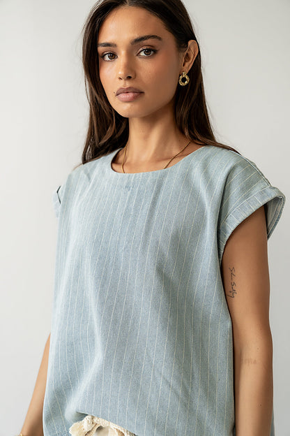 Alisson Striped Denim Blouse