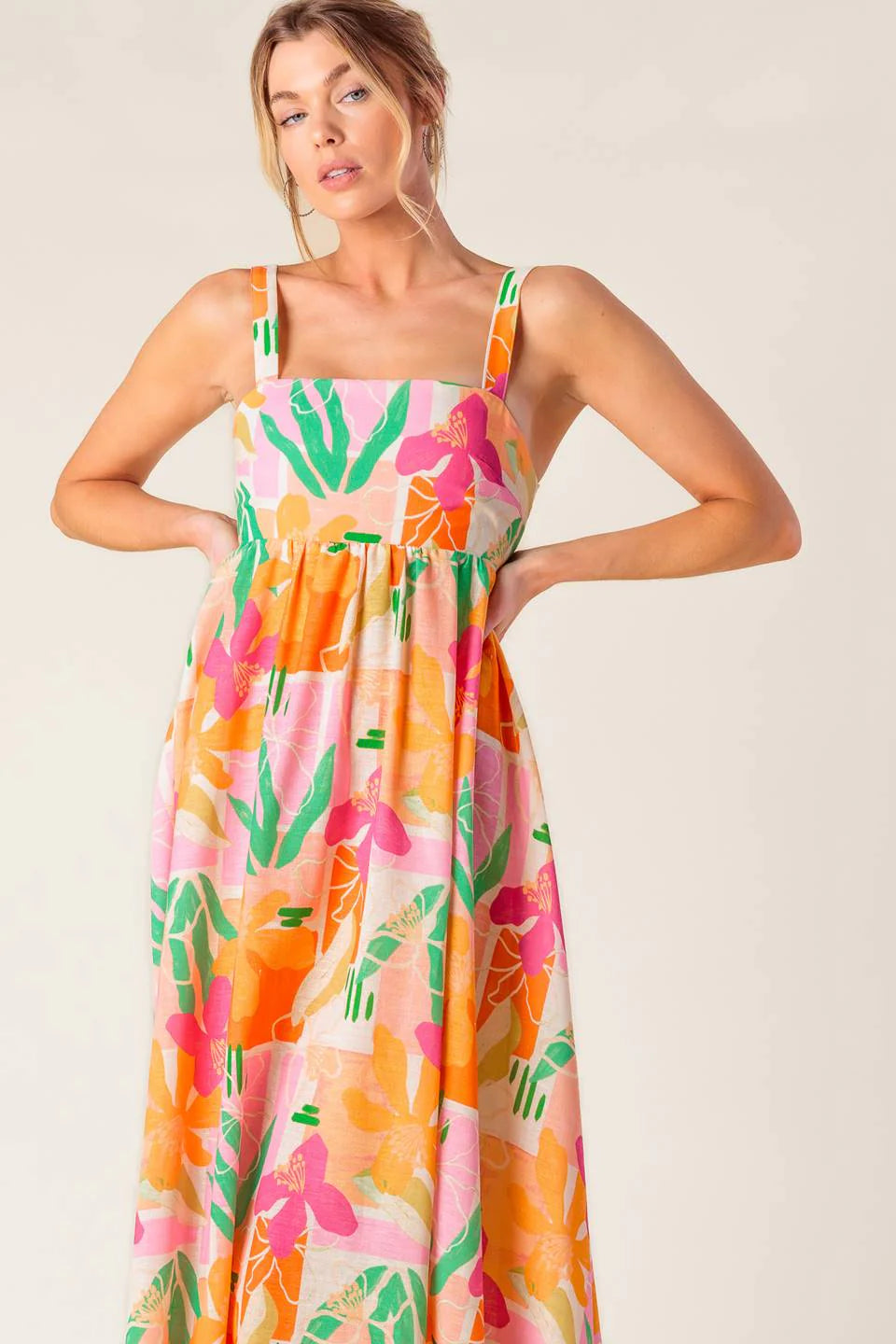 BON VOYAGE MAXI DRESS PINK ORANGE