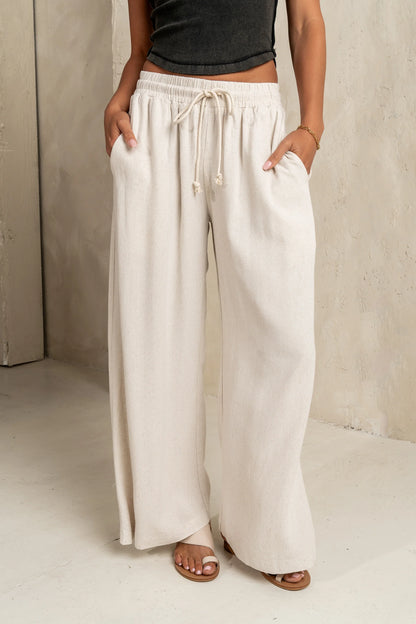 Nico Wide Leg Pants in Oatmeal FINAL SALE