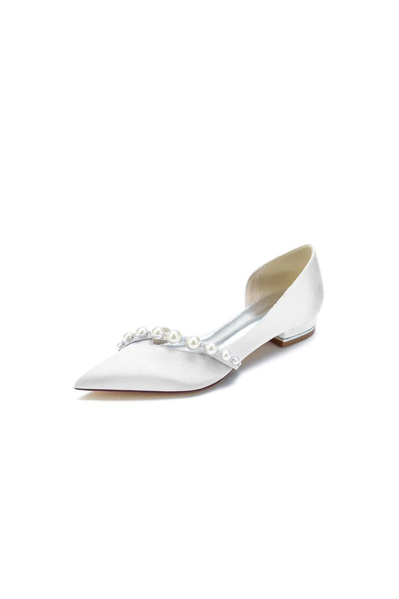 Pearl Pointed Toe Kitten Heels