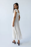 Quinton Ruffle Maxi Dress in Cream