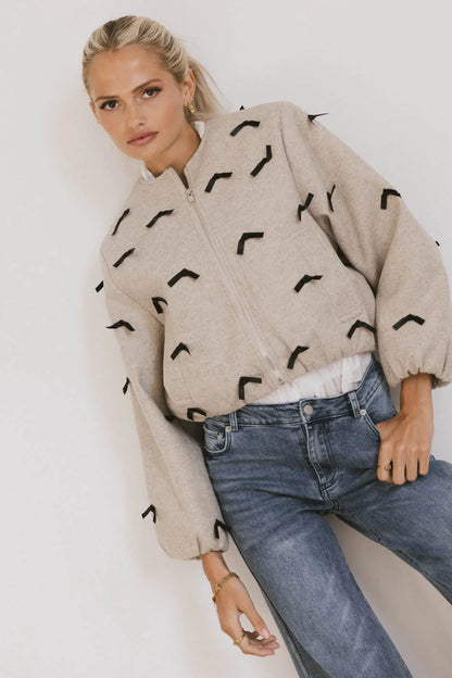Leona Mini Bows Bomber Jacket FINAL SALE