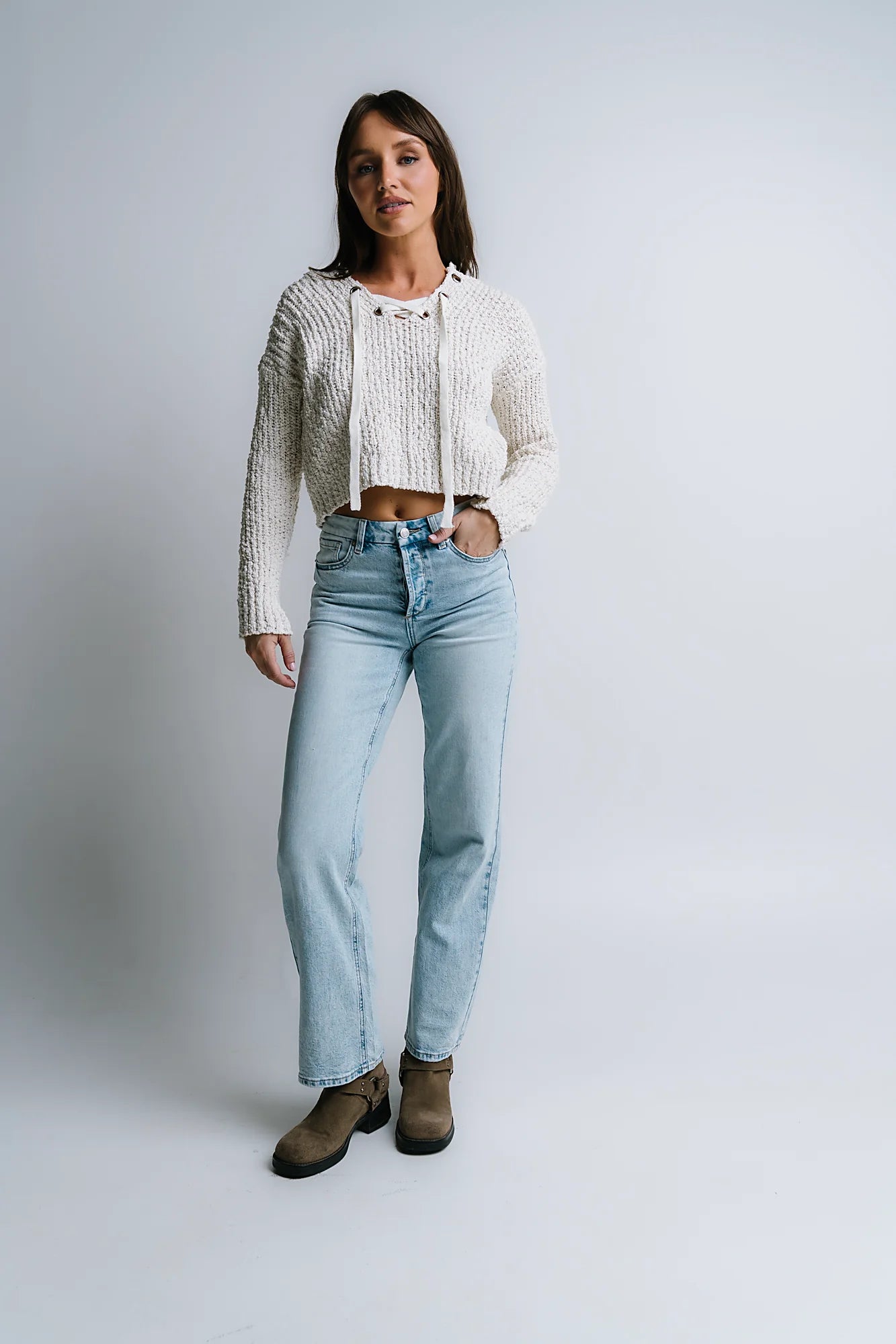Georgie Knit Sweater in Ivory
