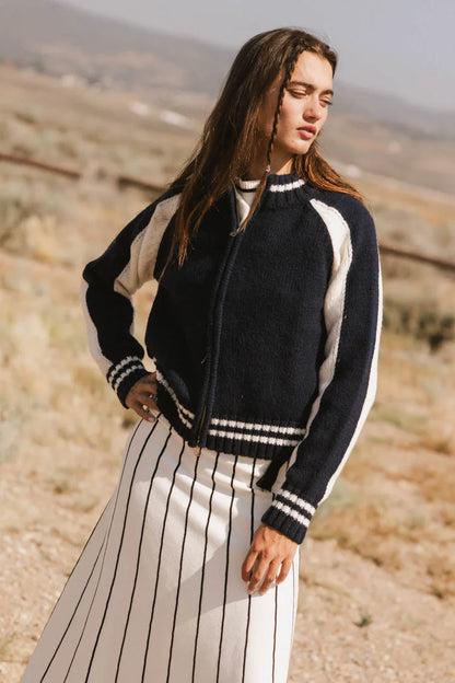 Sebastian Knit Jacket in Navy FINAL SALE
