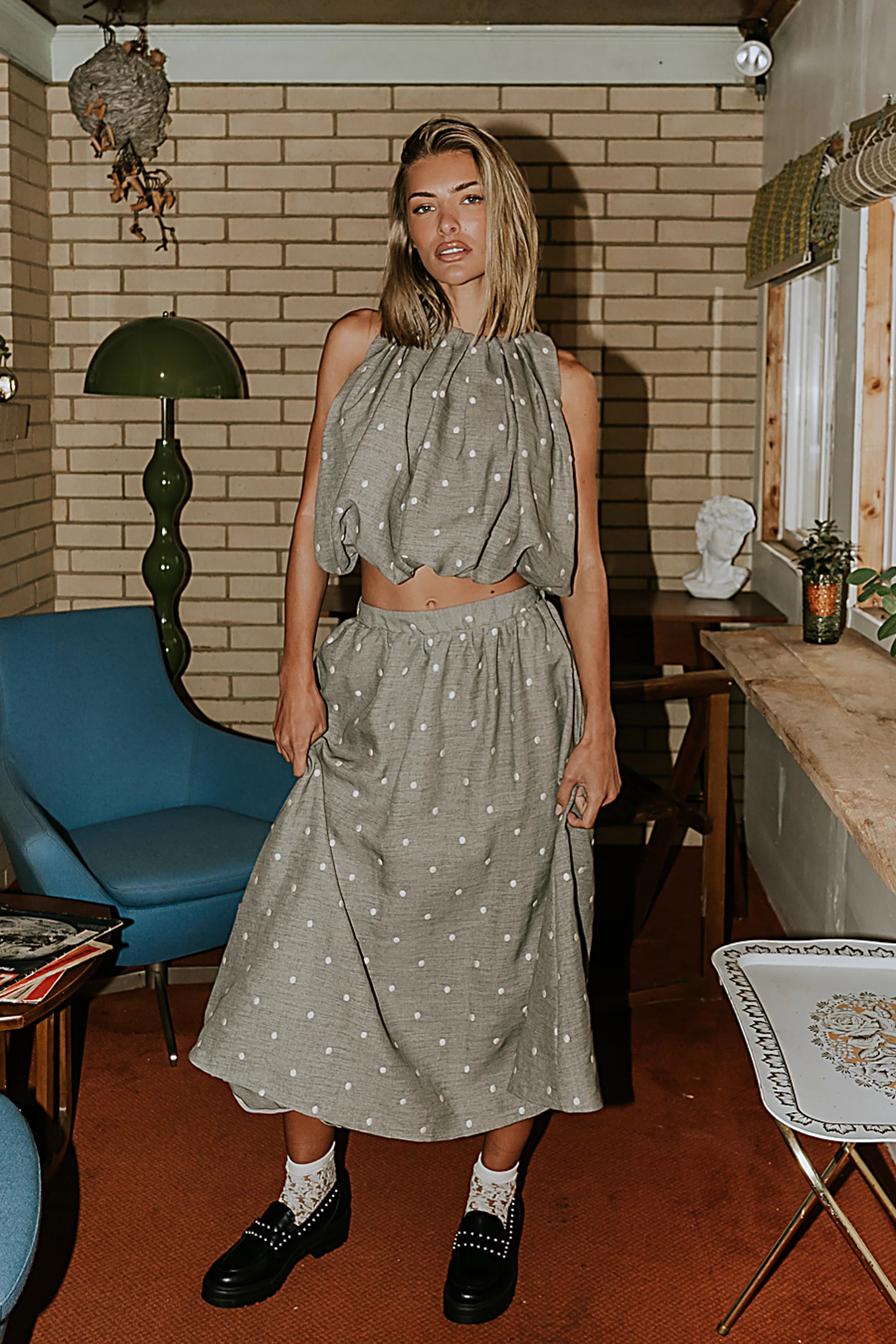 Jozie Polka Dot Midi Skirt FINAL SALE