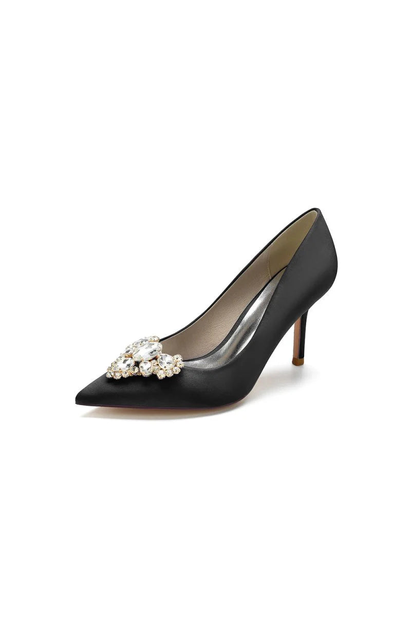 Cocktail Pointed Toe Crystal Heels