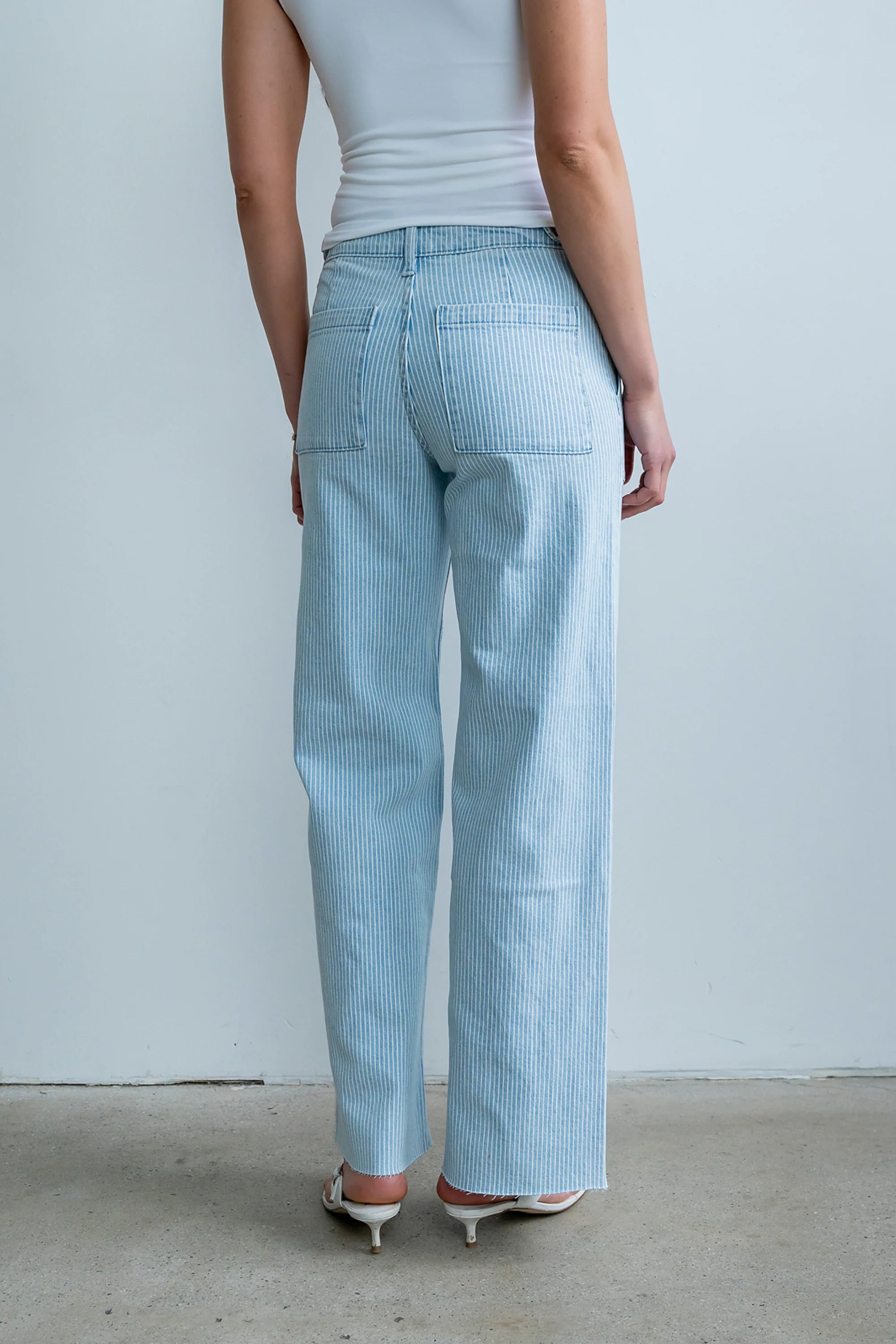 Sydney Striped Wide Leg Jeans