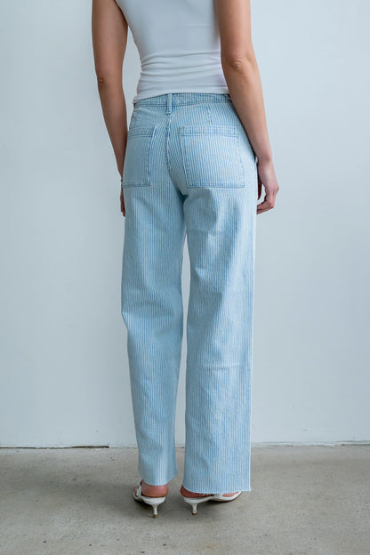 Sydney Striped Wide Leg Jeans