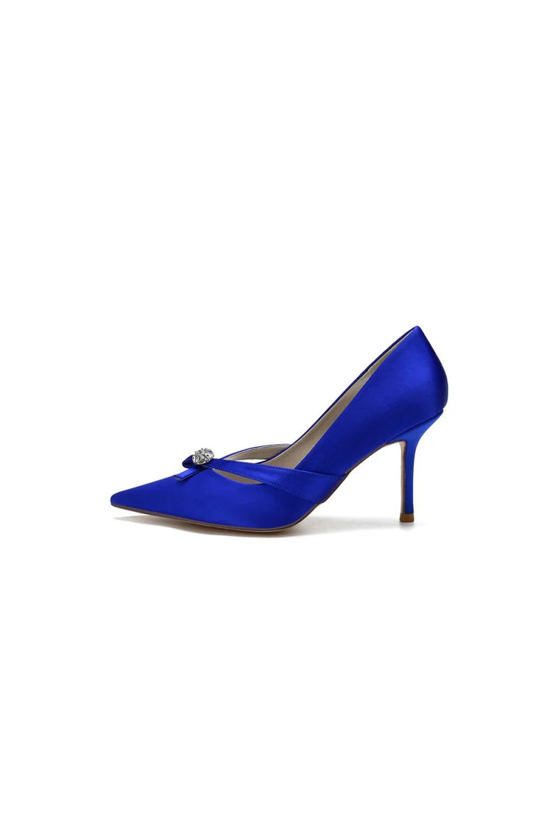 Crystal Bow Tie Pointed Toe High Heels