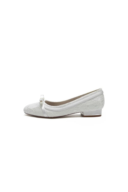 Lace Flats Sandal with Bow Bridal