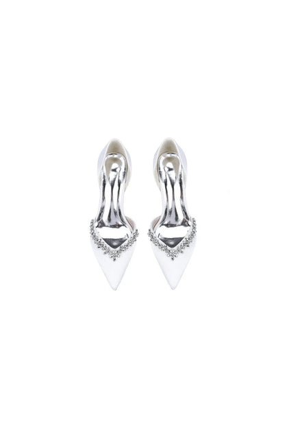 Fuchsia High Heels with Sparkling Crystal Embellishments