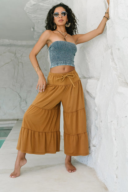Asha Tiered Pants in Camel