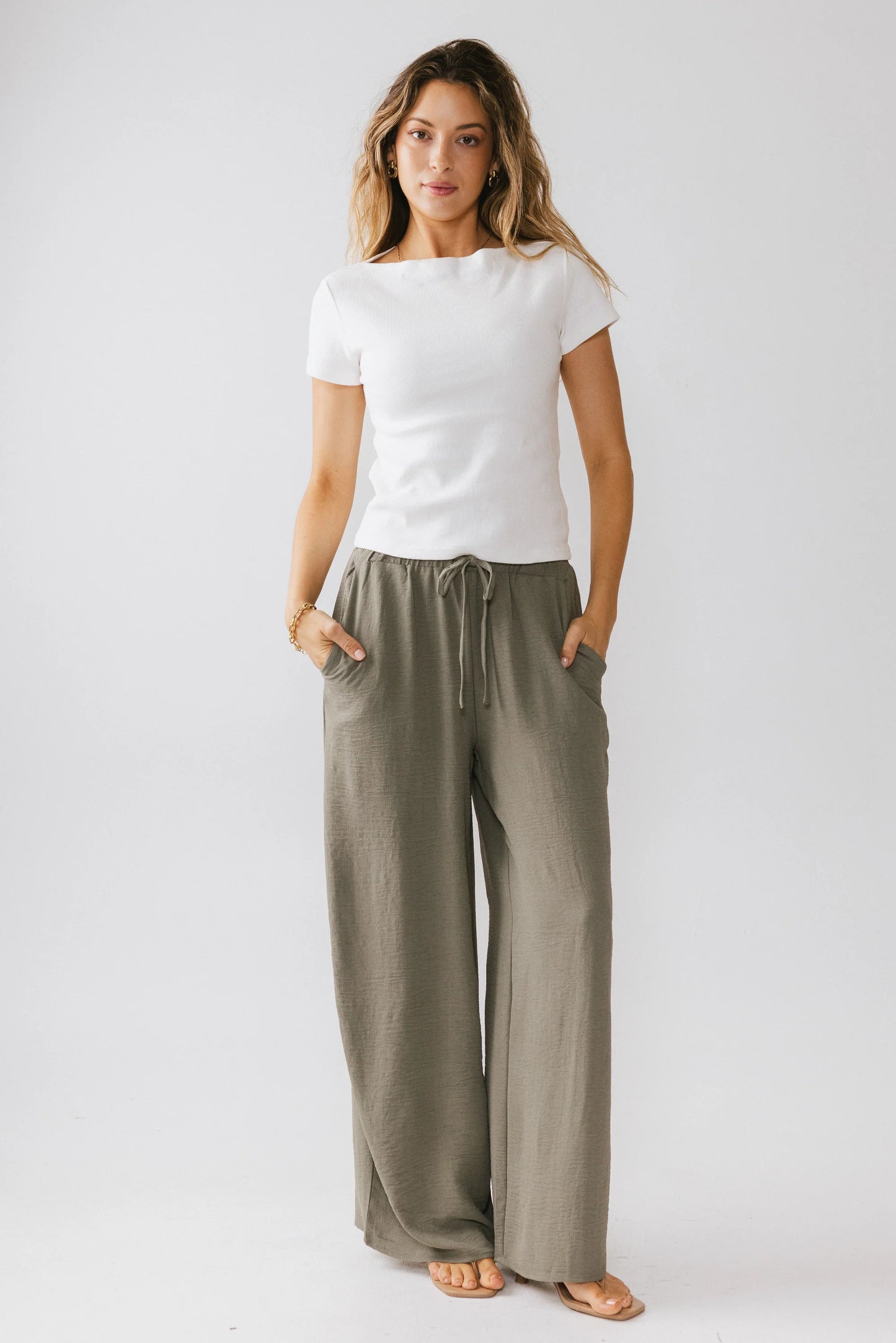 Salma Wide Leg Pants in Olive