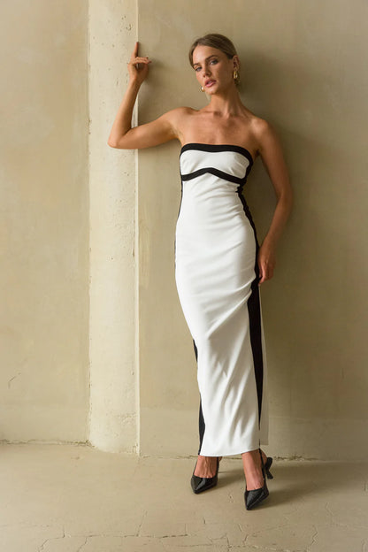 Meredith Contrast Bodycon Midi Dress