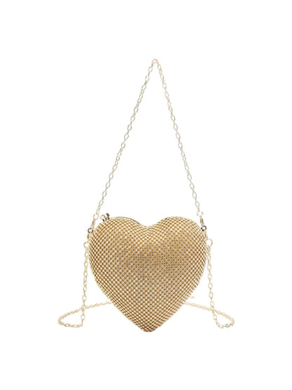 Womens Heart Shape Evening Clutch Bag