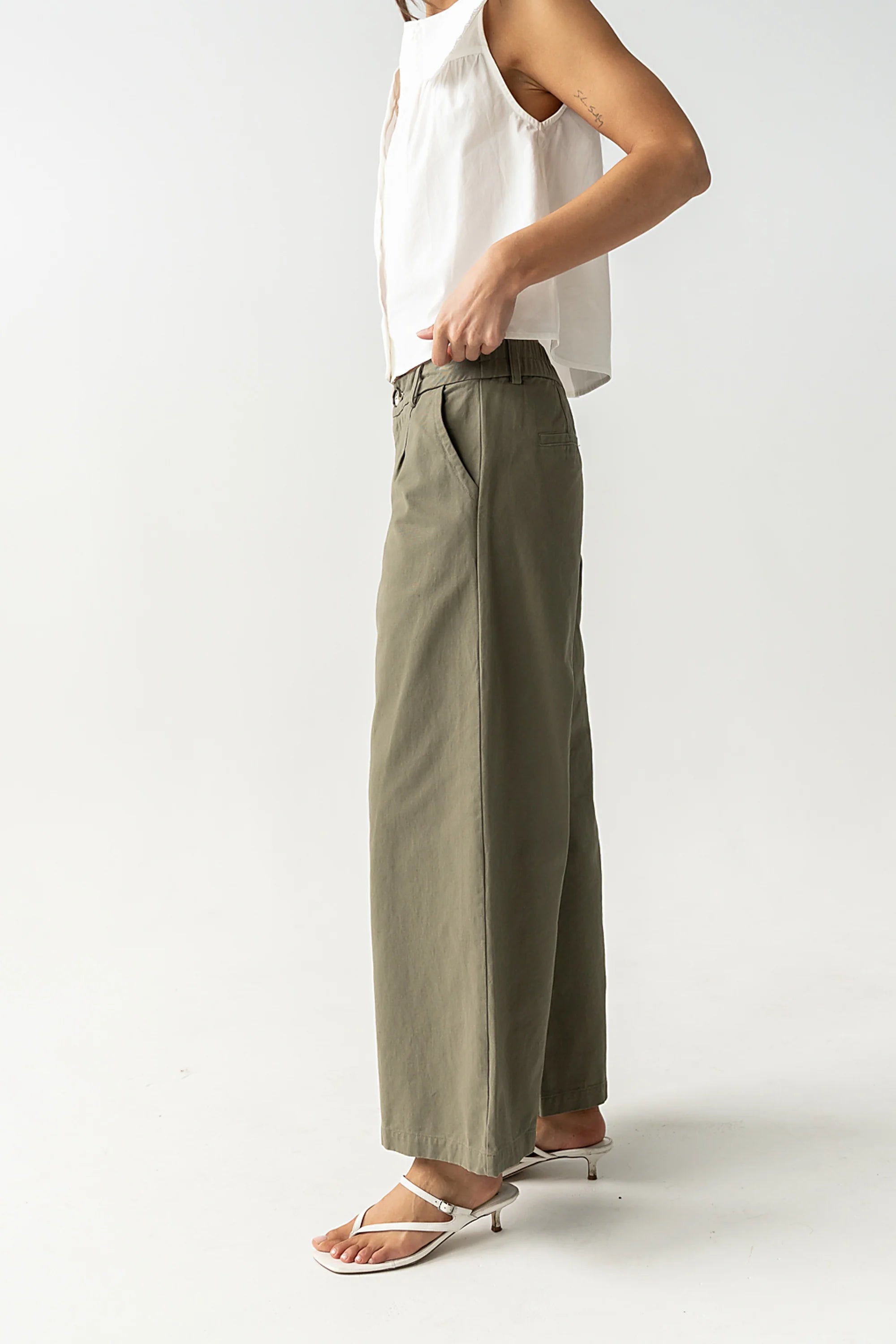Jannah Wide Leg Pants in Olive