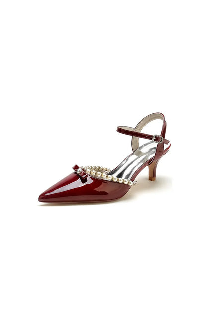Pointed Toe Wedding Shoes with Pearl
