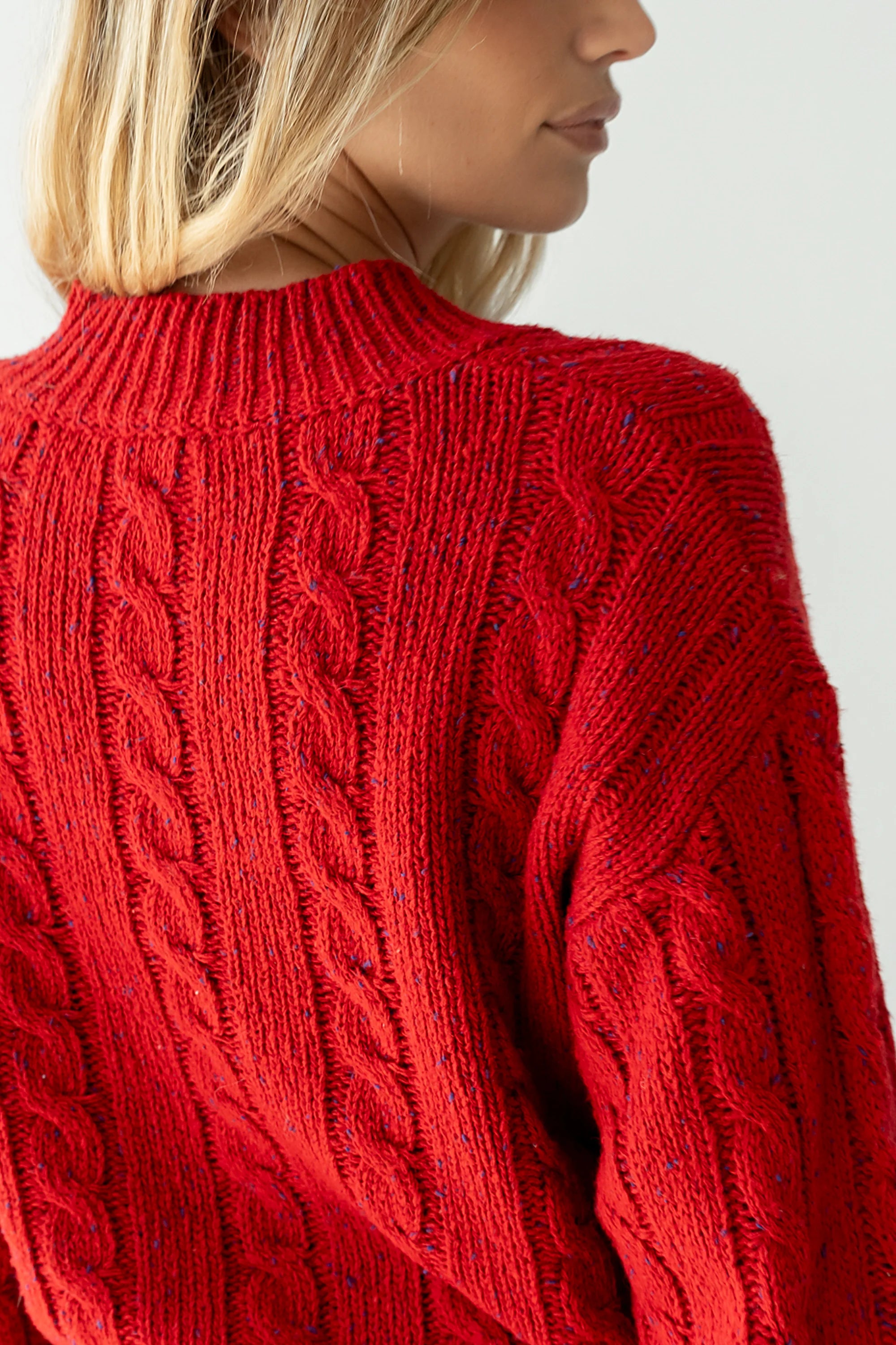 Maxine Speckled Sweater in Red