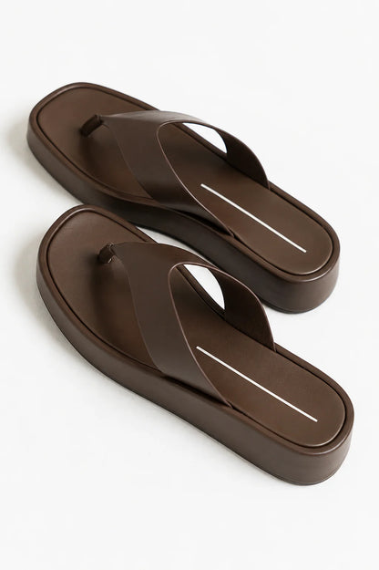 Lola Platform Sandal in Brown