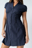 Lockie Pinstripe Mini Dress in Navy