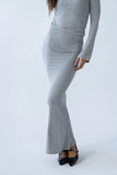 Bonnie Polka Dot Maxi Skirt in Grey