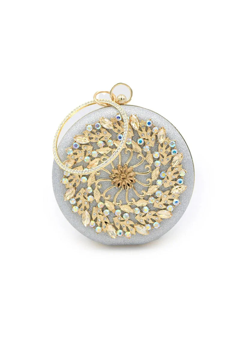 Cute Rhinestone Single Handle Clutch Bag