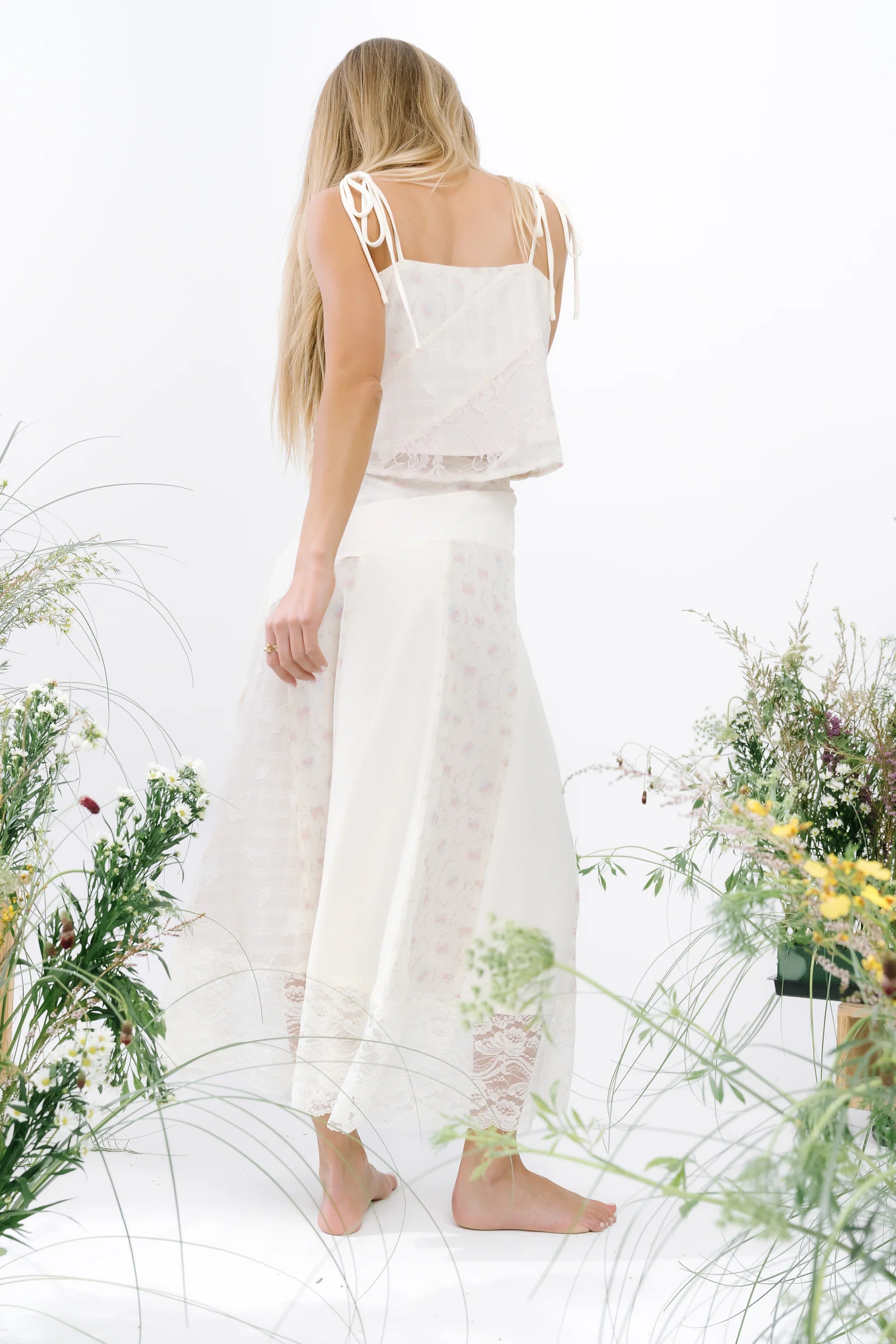 Cali Mixed Media Maxi Skirt