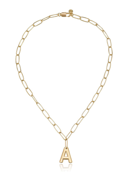 Paperclip Link Initial Necklace