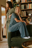 Ireland Striped Wide Leg Pants in Blue FINAL SALE