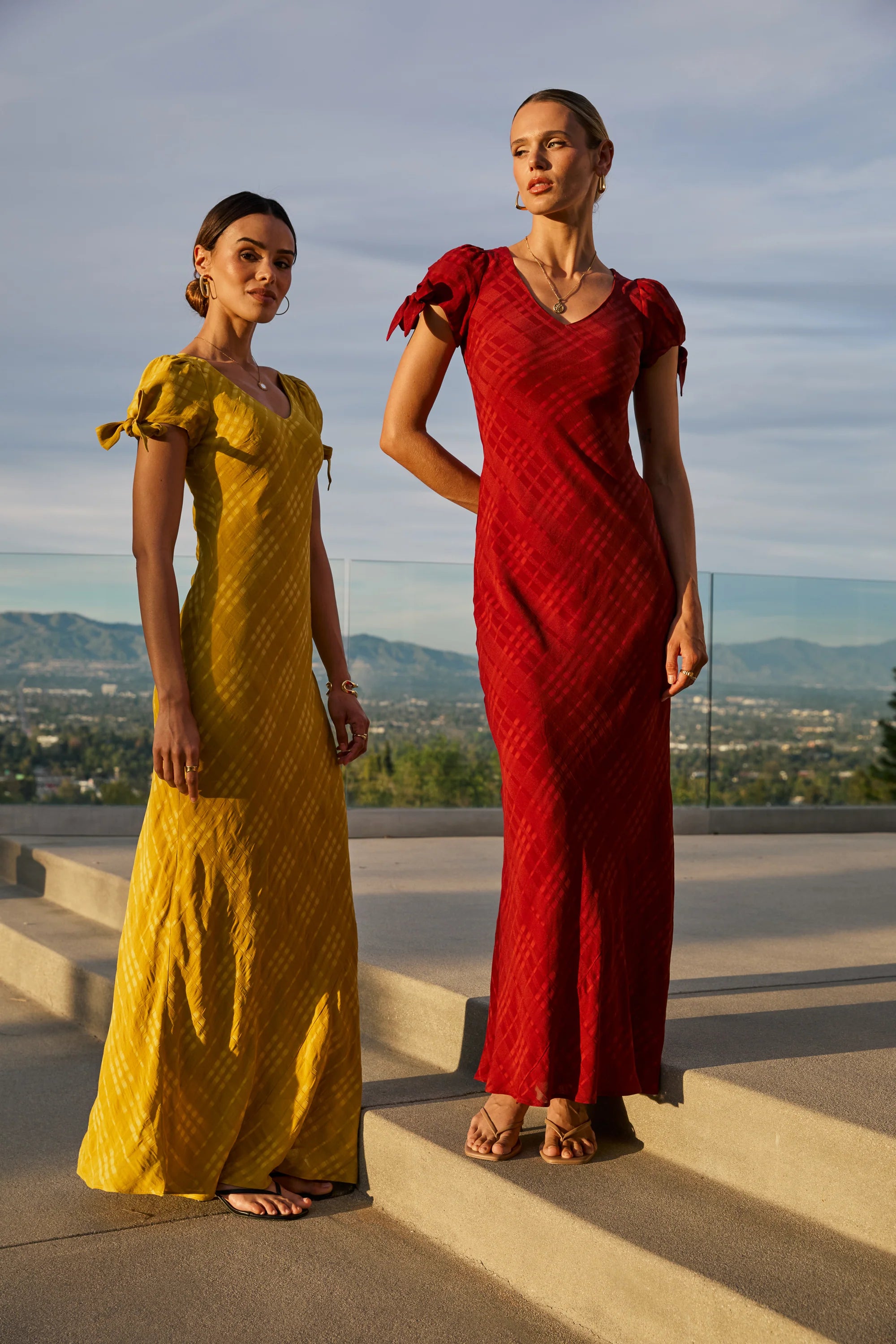 Kimmie Maxi Dress in Red Brown