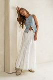 Mira Maxi Skirt in White FINAL SALE