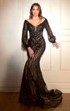 LEIGHTON GOWN LONG SLEEVE MERMAID GOWN