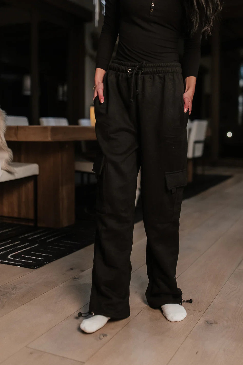 Joanna Cargo Sweatpants in Black FINAL SALE