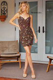4209 Primavera Floral Beaded Short Dress